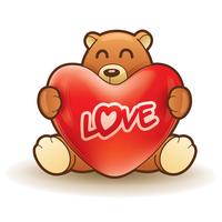 Teddy bear hugging a heart