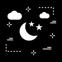 vector stars and moon icon 