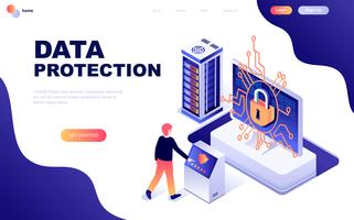 Modern flat design isometric concept of Data Protection vector
