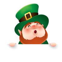 cartoon leprechaun in green top hat vector