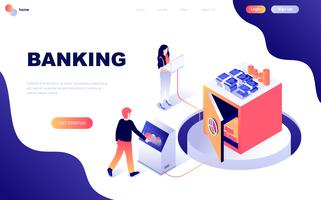 Modern flat design isometric concept of Online Banking vector