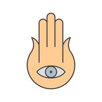 vector hand eye icon