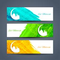 Conjunto de banners islámicos abstractos vector