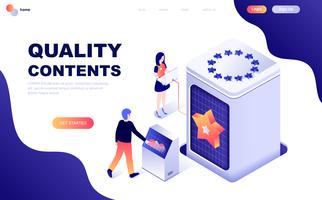 Modern flat design isometric concept of Quality Content  vector