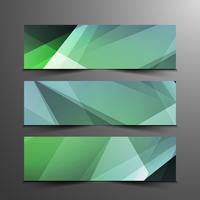 Abstract colorful elegant geometric banners set vector