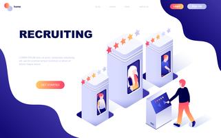 Modern flat design isometric concept of Recruiting  vector