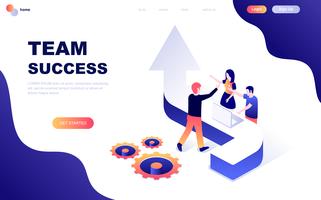 Modern flat design isometric concept of Team Success vector