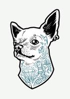 Chihuahua tatuado vector