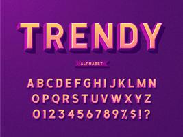 3D Trendy Bold Alphabet vector