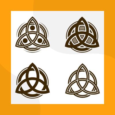 Flat Modern Triquetra Trinity Knot Vector Collection