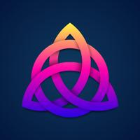 Triquetra Colorful Trinity Knot Wiccan Symbol For Protection vector