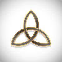 Triquetra Simple Symbol Gold vector