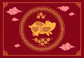 Chinese New Year Pig Vector Illustration