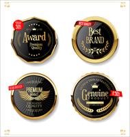 Luxury premium golden badges and labels vector