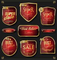 Luxury premium golden badges and labels vector