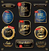 Luxury premium golden badges and labels vector