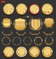 Luxury premium golden badges and labels vector