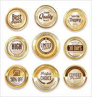 Luxury premium golden badges and labels vector