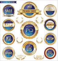 Luxury premium golden badges and labels vector