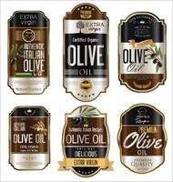 Olive oil retro vintage golden background collection vector