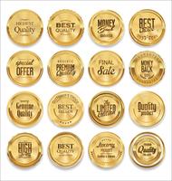 Luxury premium golden badges and labels vector