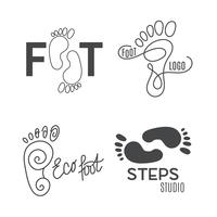 Foot silhouette. Health Center logo, orthopedic salon. Sign bare foot.  vector