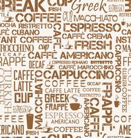 Background seamless tile of coffee words and symbols vector