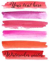 Set of watercolor backgrounds. Watercolor texture with brush strokes. Burgundy, red, pink, orange, purple. Abstraction. Isolated. Vector. vector