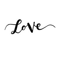 Inscription love, hand-drawn labels for greeting cards,  vector