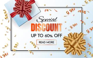 gift box sale template banner Vector background