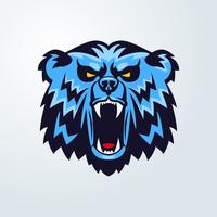 logotipo de la cabeza del oso emblema de la mascota vector