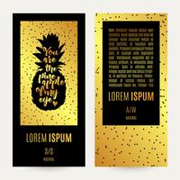 Gold pineapple banner vector