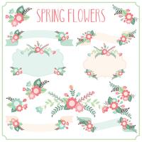 Spring Flower Frames vector