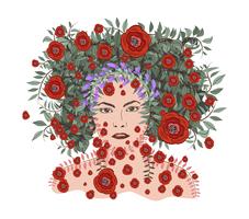 Fantasía de primavera. alma floral vector