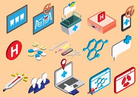 illustration of info graphic hospital icons set concept