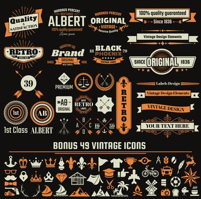 Vintage Retro Vector Logo for banner