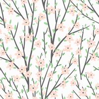 Vector floral pattern with flowers and branches.