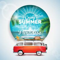 Enjoy the Summer Holidays in tropical paradise typographic illustration vector