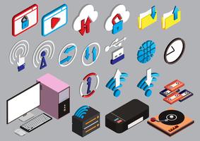 illustration of info graphic computer icons set concept