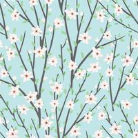 Vector floral pattern with flowers and branches.