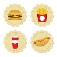 Fast food set vector