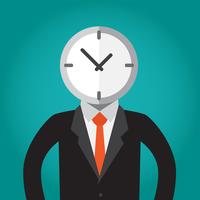 Businessman with a clock head vector