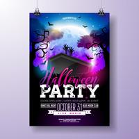 Ilustración de vector de Halloween fiesta flyer