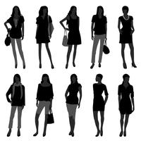 Female Fashion Shopping Models.  vector