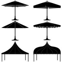 Umbrella tent gazebo canopy camp silhouette.  vector