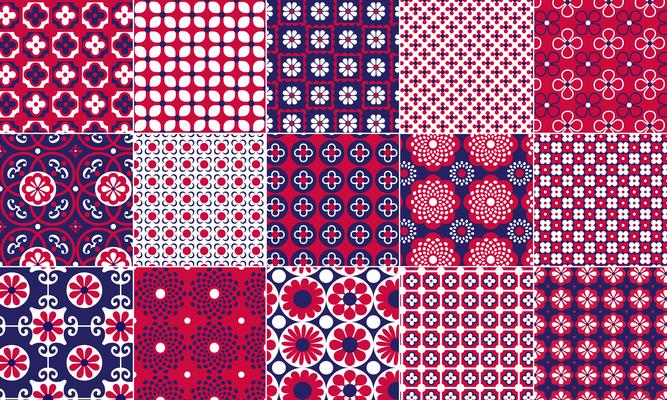 Red, White,  Blue Patterns