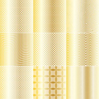 Gold and White Op Art Patterns