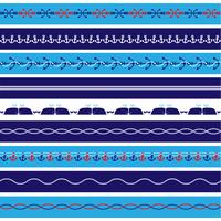 Nautical Borders Patterns vector