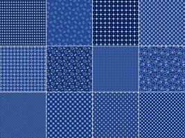 Blue Bandana Patterns vector