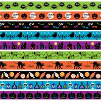 bright halloween border patterns vector